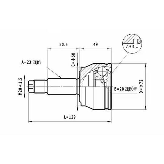 C.186 - Joint Kit, drive shaft 