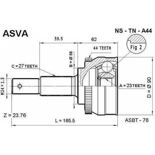 NS-TN-A44 - Joint Kit, drive shaft 