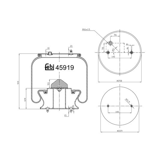 45919 - Bälgar, luftfjädring 