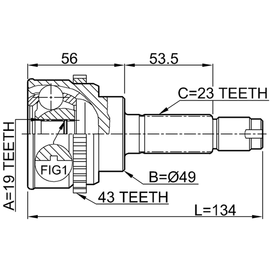 0710-017A43 - Joint, drive shaft 