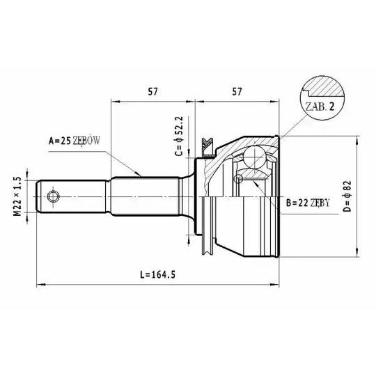 C.503 - Ledsats, drivaxel 