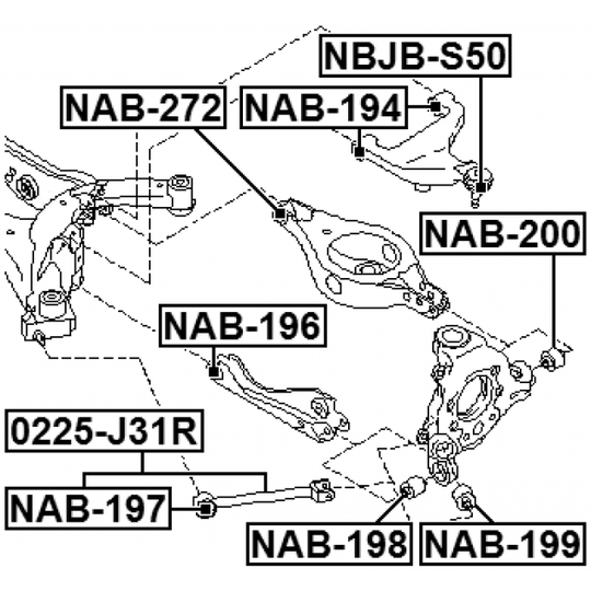 NAB-194 - Control Arm-/Trailing Arm Bush 