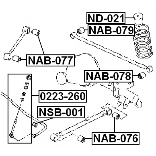 NAB-077 - Control Arm-/Trailing Arm Bush 