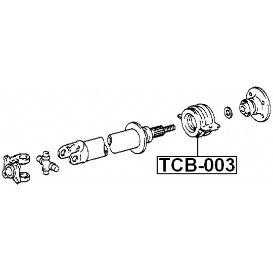 TCB-003 - Melllanlager, kardanaxel 