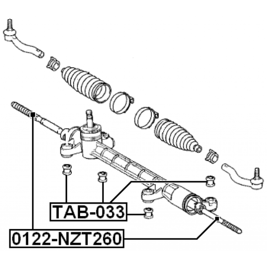 0122-NZT260 - Tie Rod Axle Joint 