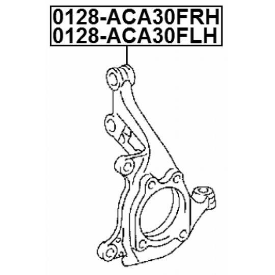 0128-ACA30FLH - Olka-akseli, pyöräntuenta 