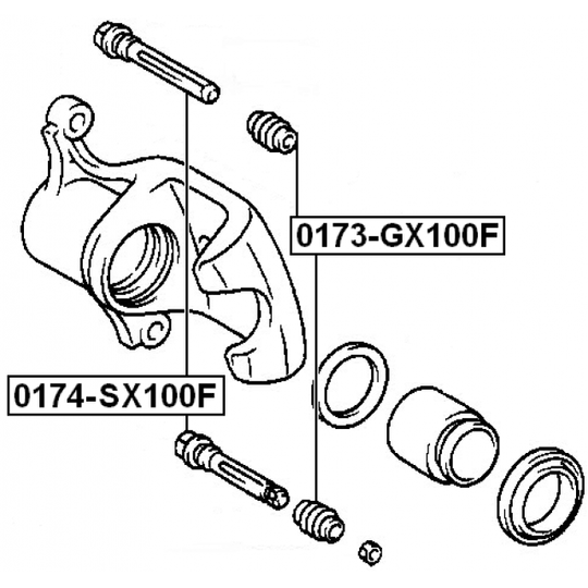 0173-GX100F - Bellow, brake caliper guide 