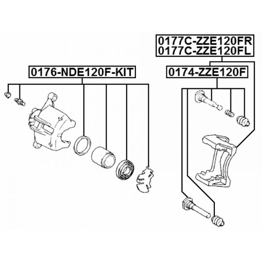 0177C-ZZE120FL - Pidurisadula kinnituskomplekt 