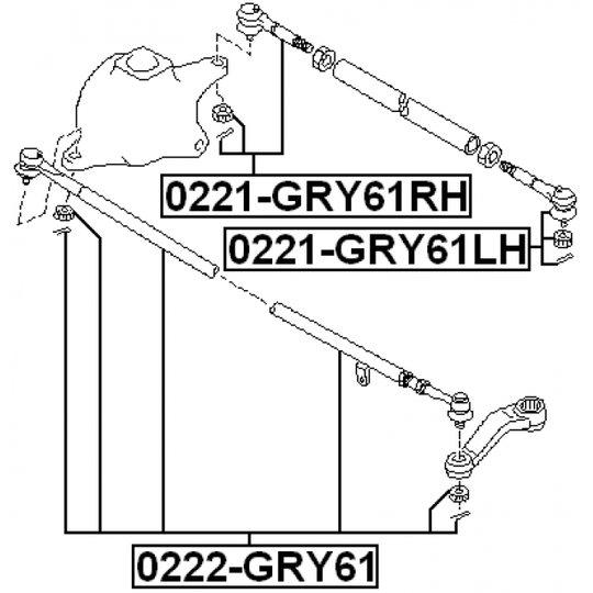 0221-GRY61LH - Tie rod end 