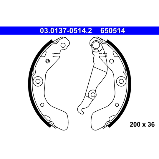 03.0137-0514.2 - Brake Shoe Set 
