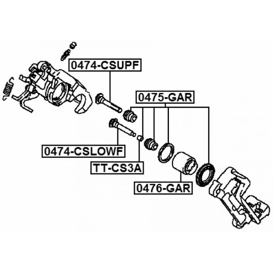 0475-GAR - Repair Kit, brake caliper 
