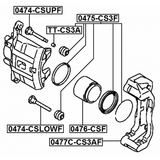 0477C-CS3AF - Brake Caliper Bracket Set 
