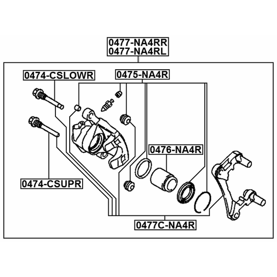 0477C-NA4R - Brake Caliper Bracket Set 