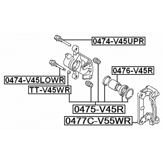 0477C-V55WR - Brake Caliper Bracket Set 