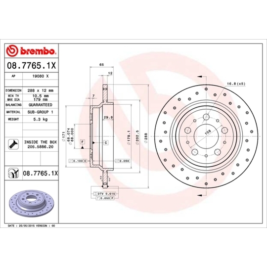 08.7765.1X - Brake Disc 