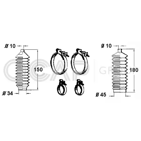 0901640 - Kaitsekummikomplekt, rooliseade 