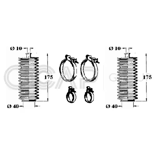 0901680 - Kaitsekummikomplekt, rooliseade 