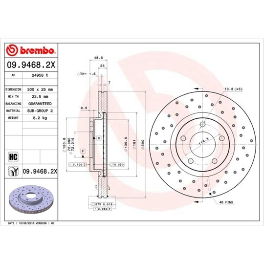 09.9468.2X - Brake Disc 