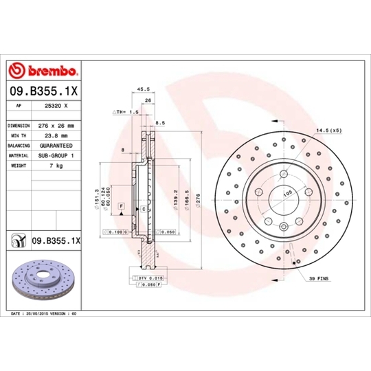 09.B355.1X - Brake Disc 