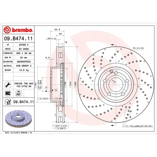 09.B474.11 - Brake Disc 