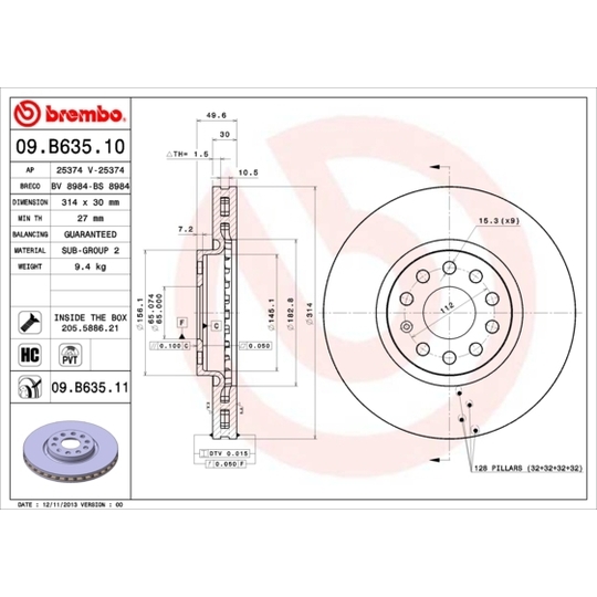 09.B635.10 - Brake Disc 