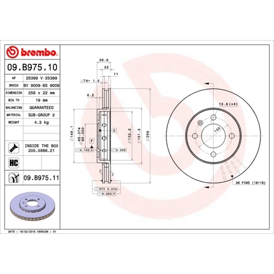 09.B975.11 - Brake Disc 