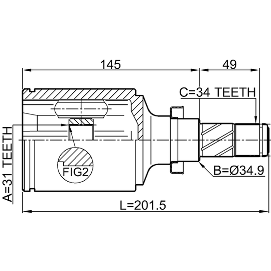 1011-J300RH - Joint Kit, drive shaft 