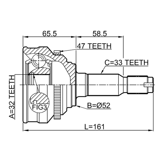 1110-009A47 - Ledsats, drivaxel 