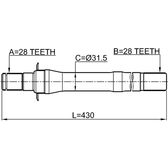 1212-IX35AT6 - Drive Shaft 