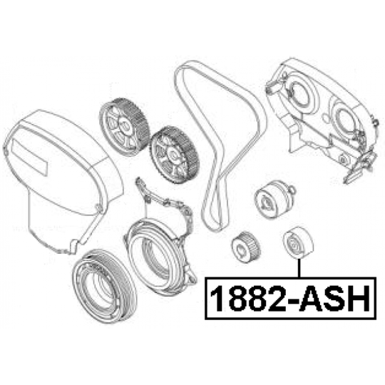 1887-ASH - Deflection/Guide Pulley, timing belt 