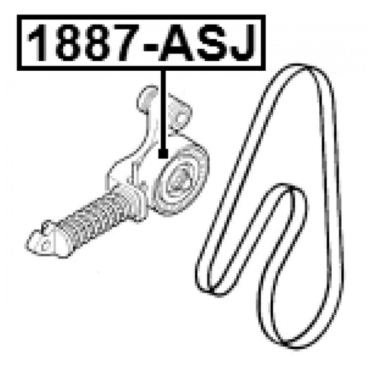 1887-ASJ - Tensioner Pulley, v-ribbed belt 