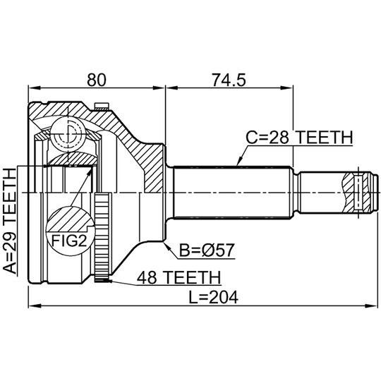 2110-TT9A48 - Joint, drive shaft 