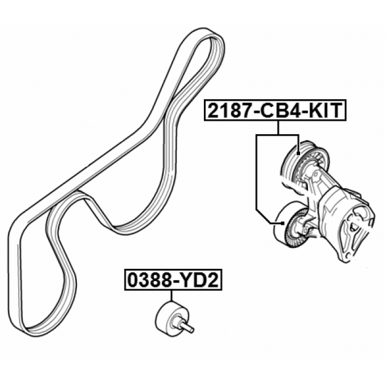 2187-CB4-KIT - Tensioner Pulley, v-ribbed belt 