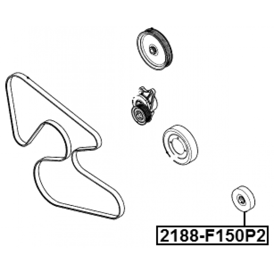 2188-F150P2 - Deflection/Guide Pulley, v-ribbed belt 