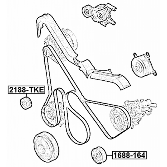 2188-TKE - Deflection/Guide Pulley, v-ribbed belt 