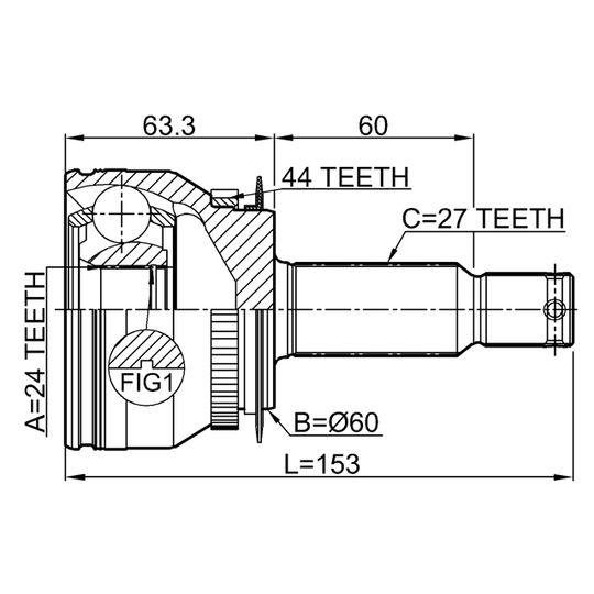 2210-CER15A44 - Joint, drive shaft 