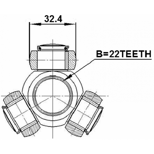 2216-SPA - Tripod Hub, Drive shaft 