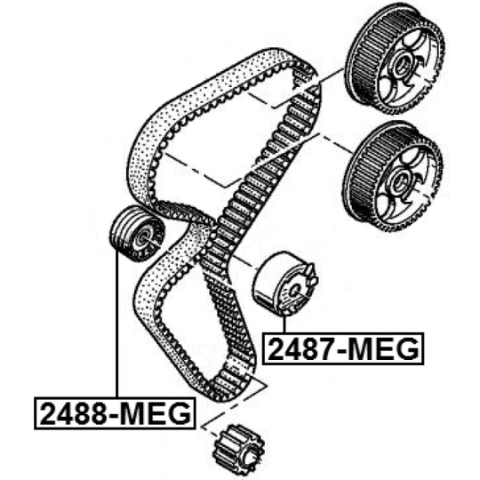 2488-MEG - Deflection/Guide Pulley, timing belt 