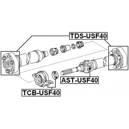 AST-USF40 - Led, kardanaxel 
