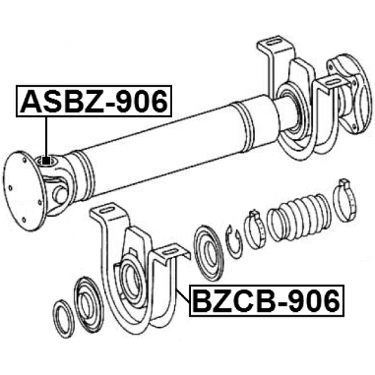 BZCB-906 - Melllanlager, kardanaxel 