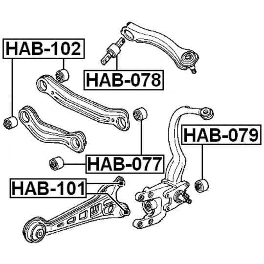 HAB-078 - Control Arm-/Trailing Arm Bush 