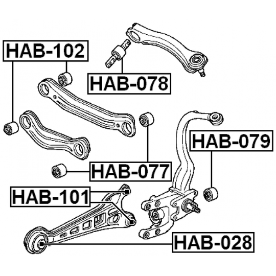 HAB-101 - Control Arm-/Trailing Arm Bush 