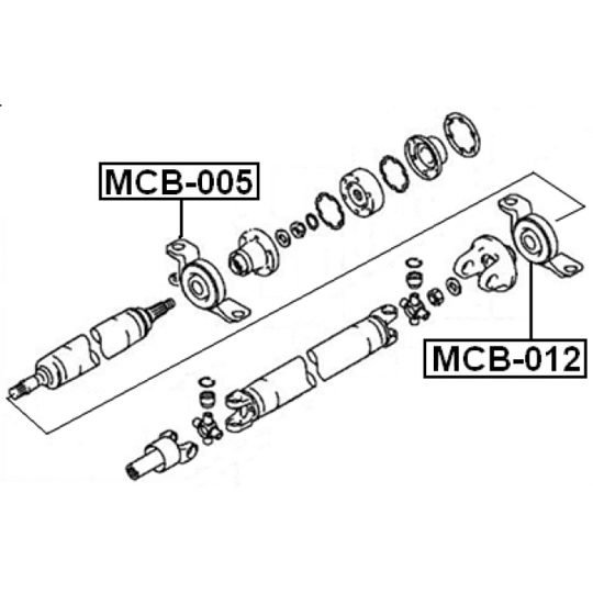 MCB-005 - Melllanlager, kardanaxel 