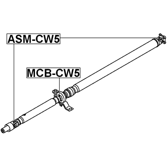 MCB-CW5 - Melllanlager, kardanaxel 