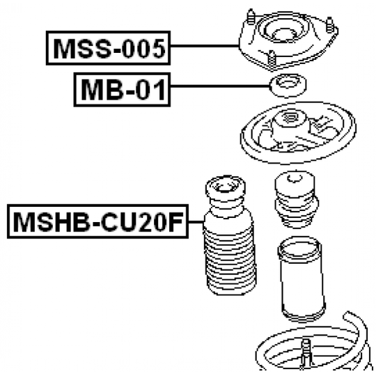 MSHB-CU20F - Suojus/palje, iskunvaimentaja 