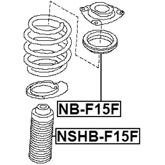 NB-F15F - Anti-Friction Bearing, suspension strut support mounting 