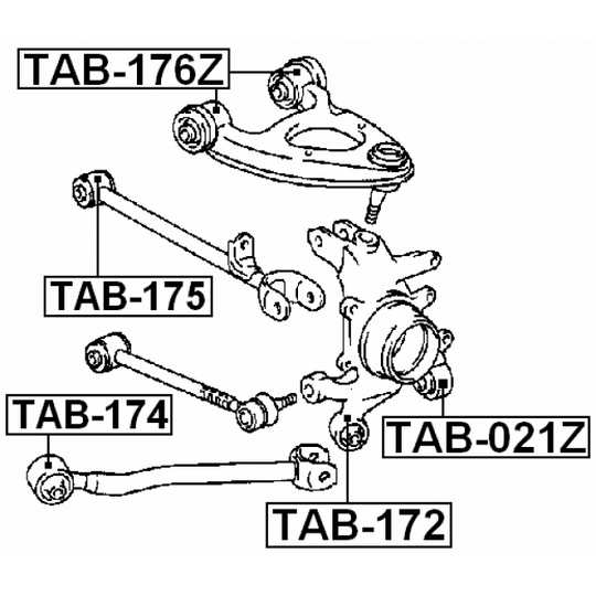 TAB-174 - Control Arm-/Trailing Arm Bush 