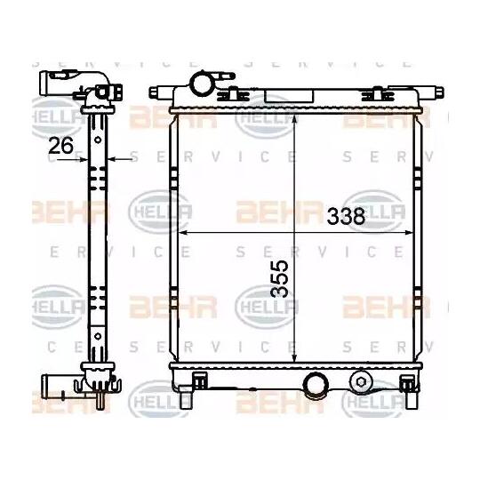 8MK 376 735-021 - Radiaator, mootorijahutus 