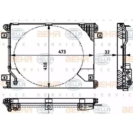 8FC 351 317-051 - Condenser, air conditioning 