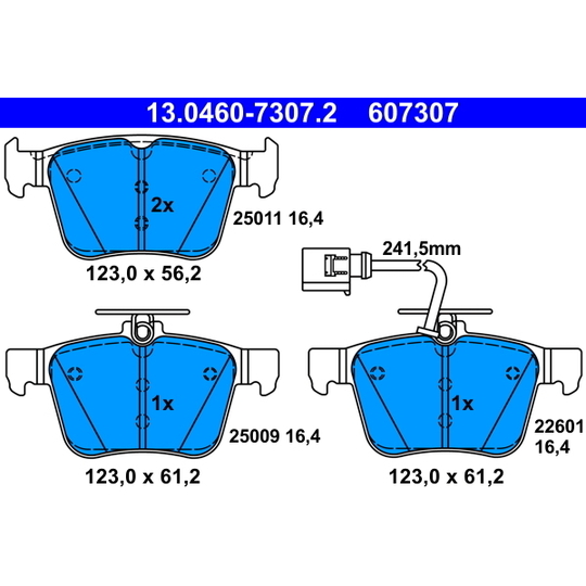 13.0460-7307.2 - Brake Pad Set, disc brake 